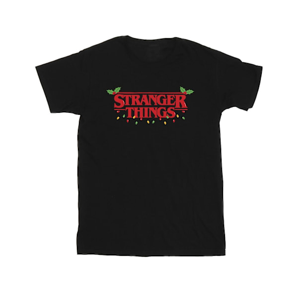 Netflix Stranger Things Julbelysning T-shirt 4XL Svart Black 4XL