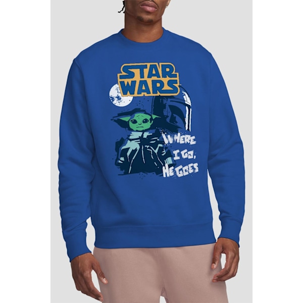 Star Wars Unisex Vuxen Swipe Grogu Sweatshirt M Kungsblå Royal Blue M