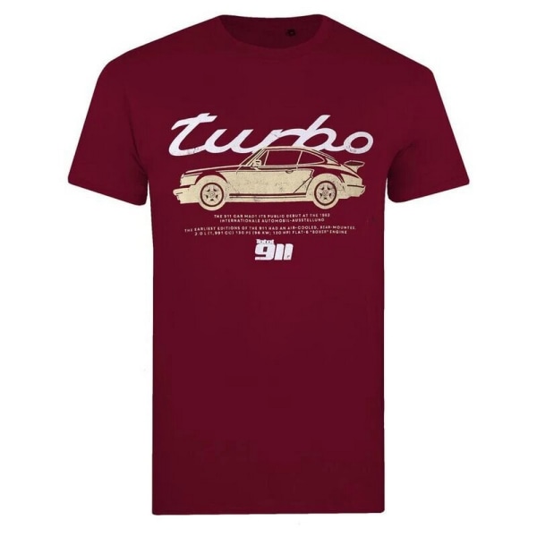 Porsche Turbo T-shirt för män S Maroon Maroon S