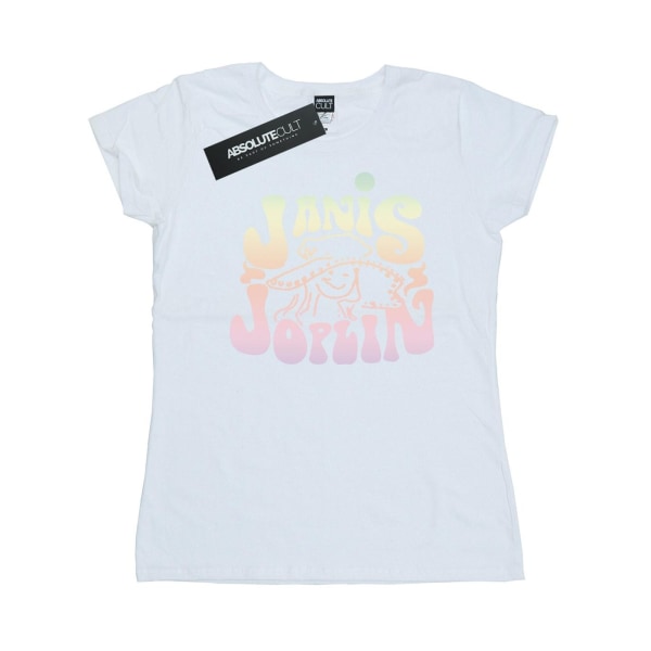Janis Joplin Dam/Kvinnor Pastell Logotyp Bomull T-shirt XXL Vit White XXL