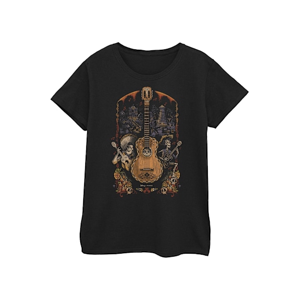 Coco Dam/Damer Poster Gitarr Bomull T-shirt S Svart Black S