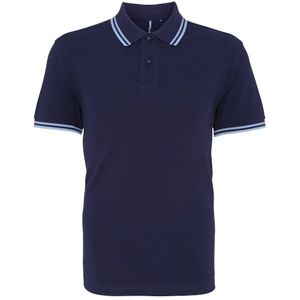 Asquith & Fox Klassisk passform Tipped Poloskjorta XL Marinblå/ Kornblomma Navy/ Cornflower XL