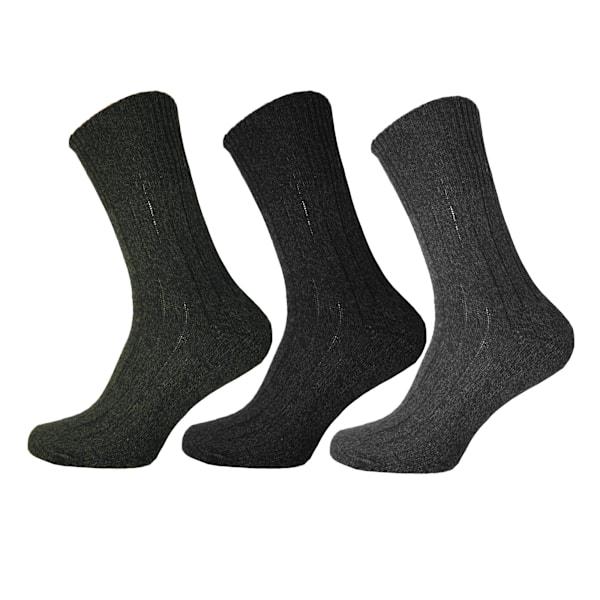 Herrar Ullblandning Icke-elastisk Topp Lätt Hållstrumpor (3-pack) Storbritannien Green/Blue UK Shoe 6-11, EUR 39-45