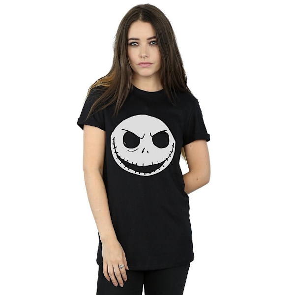 Nightmare Before Christmas Dam/Damer Jack Skellington Bomull Boyfriend T-Shirt L Svart Black L