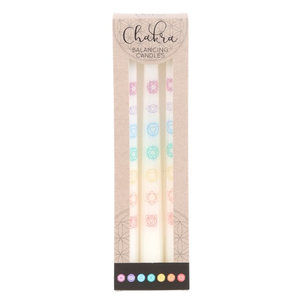Något annat Chakra Balancing Taper Candle (paket med 3) O White/Multicoloured One Size