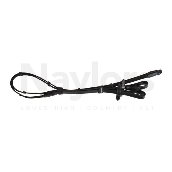 Aviemore Continental Leather Horse Web Reins 48in x 0,6in Svart Black 48in x 0.6in