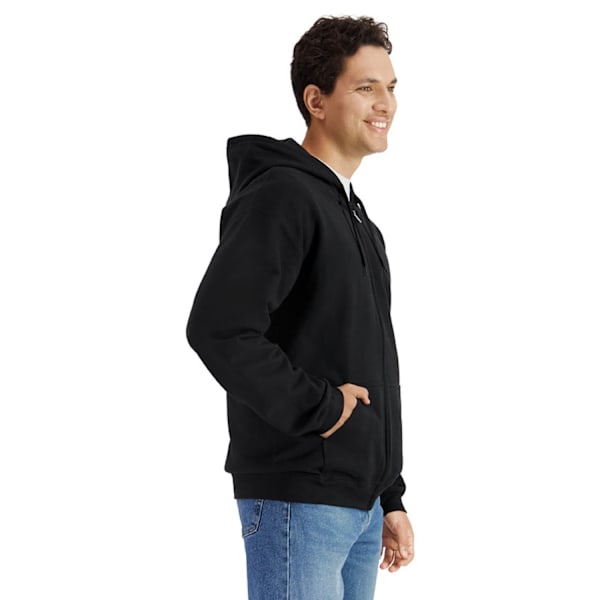 Gildan Herr Softstyle Fleece Mellanvikt Hel Dragkedja Huvtröja M Svart Black M