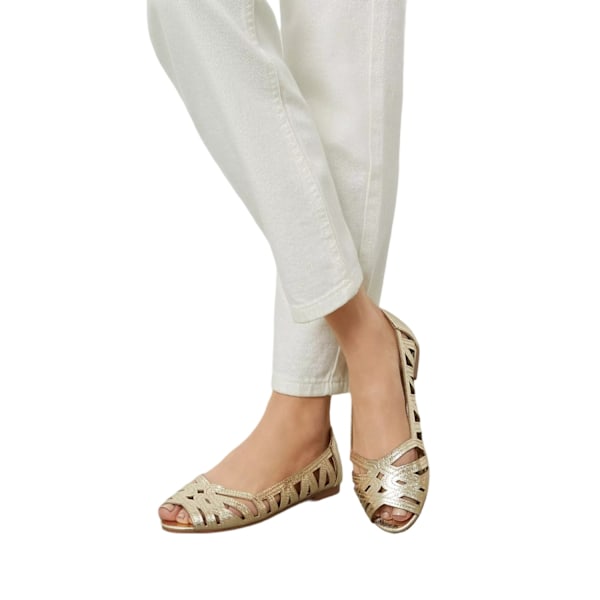 Dorothy Perkins Dam/Dam Prim Peep Toe Bred Pumps 4 UK Gol Gold 4 UK