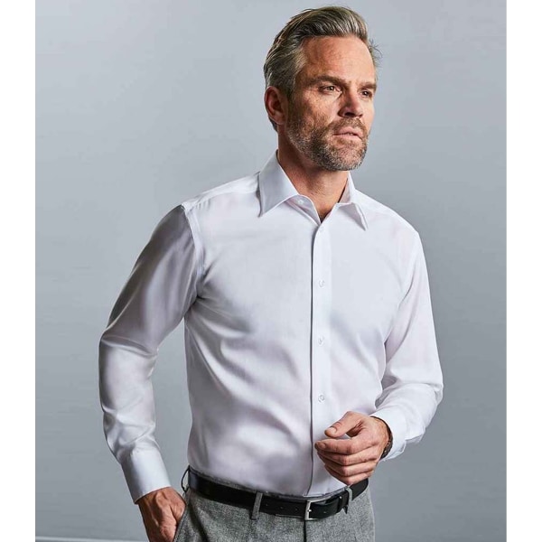Russell Collection Långärmad, skräddarsydd Coolmax skjorta S Wh White S  c502 | White | S | Fyndiq