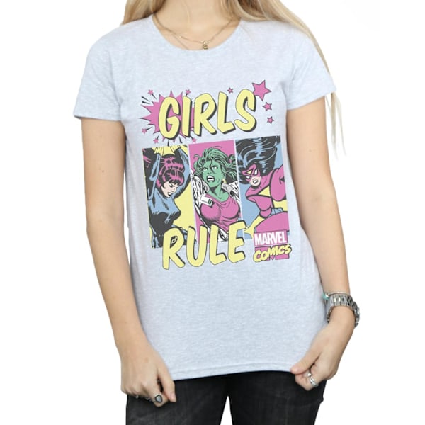 Marvel Comics Dam/Damer T-shirt Girls Rule XL Sports Grey Sports Grey XL