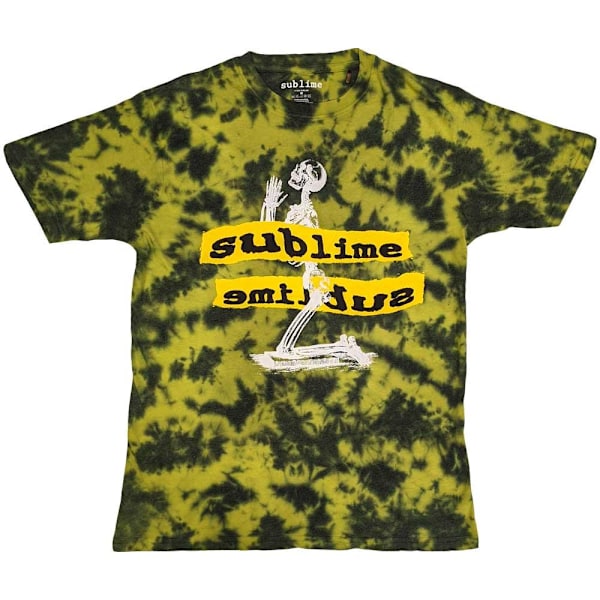 Sublime Unisex Vuxen Bönande Skelett Tie Dye T-Shirt XXL Gul Yellow XXL