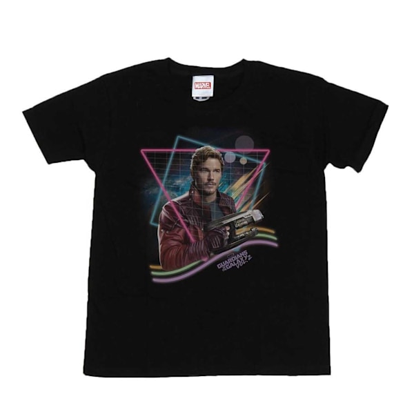 Marvel Girls Guardians Of The Galaxy Neon Star Lord Bomull T-Sh Black 5-6 Years