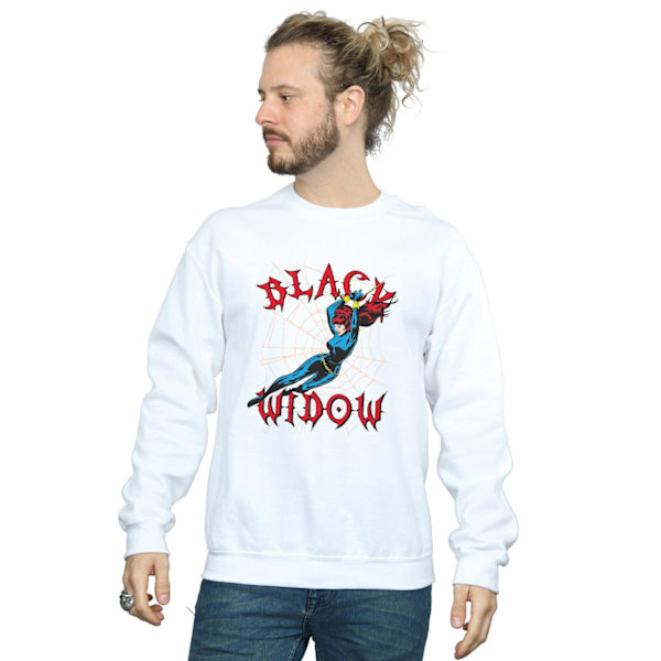 Marvel Herr Svart Änka Web Sweatshirt 4XL Vit White 4XL