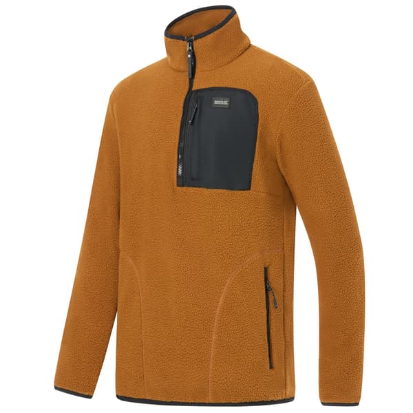 Regatta Frankie Borg Quarter Zip Fleecejacka för män S Rich Tan/ Rich Tan/Black S