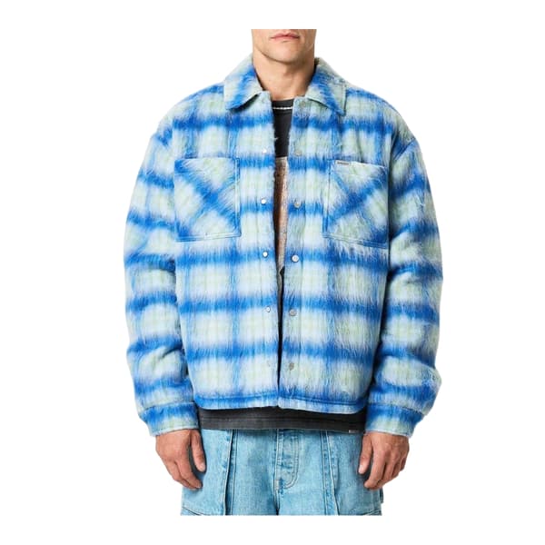 Represent Herr Texturerad Polyester Overshirt L Elektrisk Blå Electric Blue L