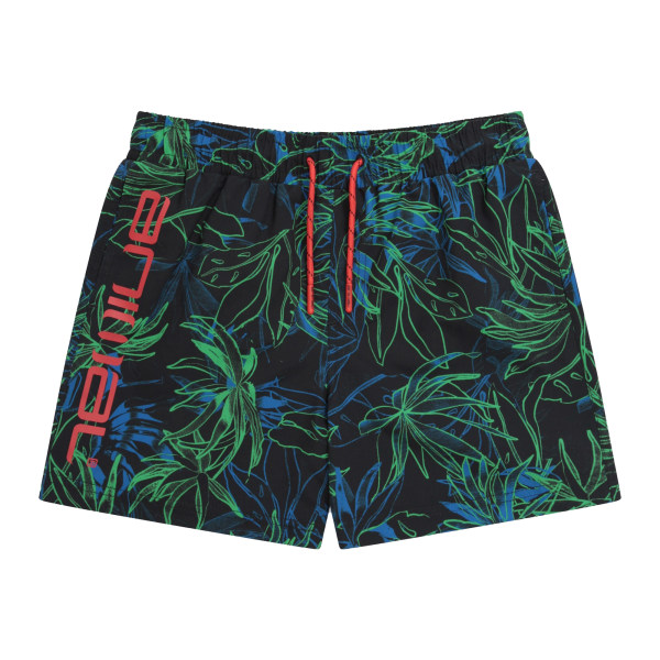 Animal Childrens/Kids Jed Tropical Leaves Recycled Boardshorts Navy 7-8 Years