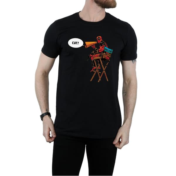 Marvel Herr Deadpool Regissörsstol T-Shirt L Svart Black L