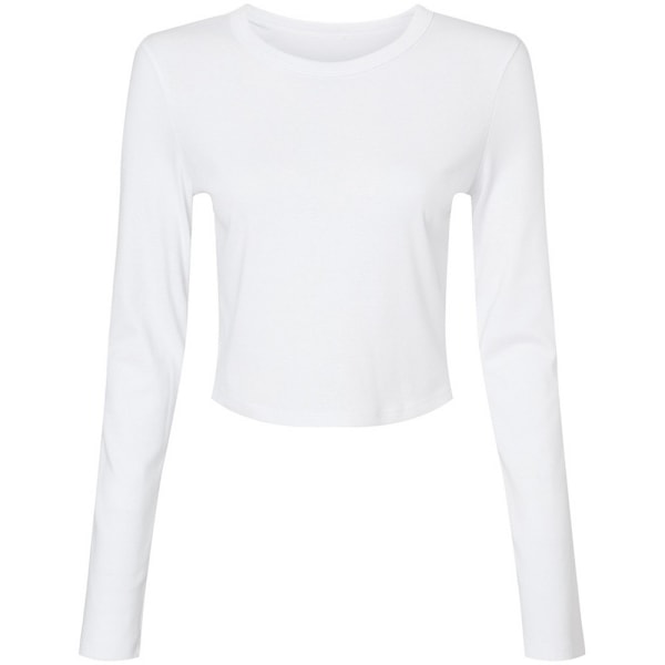 Bella + Canvas Dam/Dam Micro-Rib Långärmad Crop Top L Solid White L