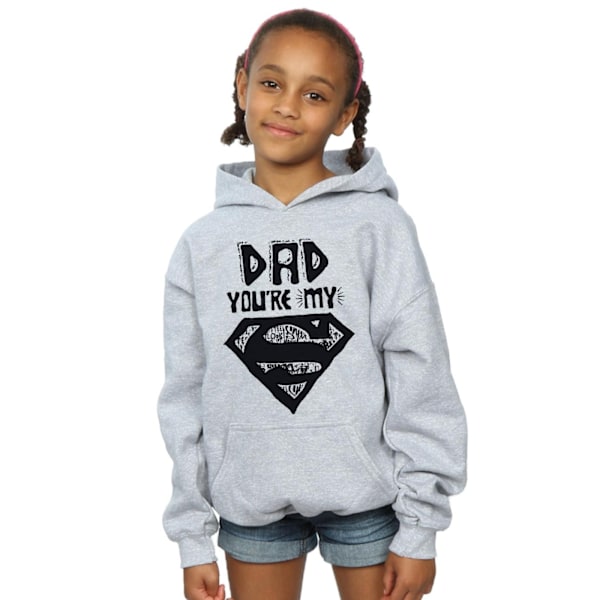 DC Comics Girls Superman Super Dad Hoodie 12-13 år Sports Grå Sports Grey 12-13 Years