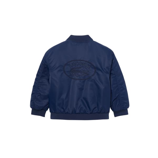 Lacoste Barn/Kids Broderad Logotyp Bomberjacka 8 År N Navy Blue 8 Years