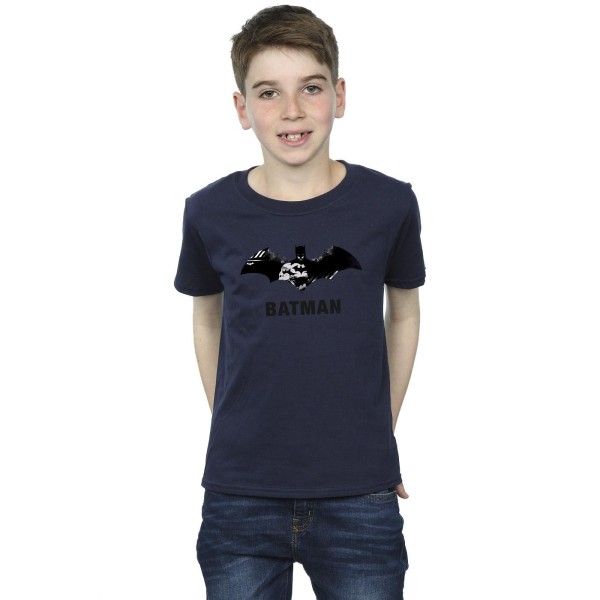 DC Comics Boys Batman Black Stare Logo T-shirt 9-11 Years Navy Navy Blue 9-11 Years