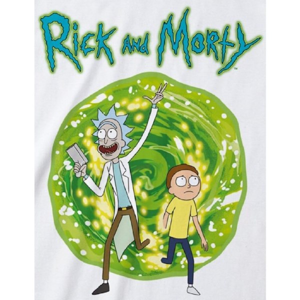 Rick And Morty Unisex Vuxen Portal T-Shirt L Vit White L