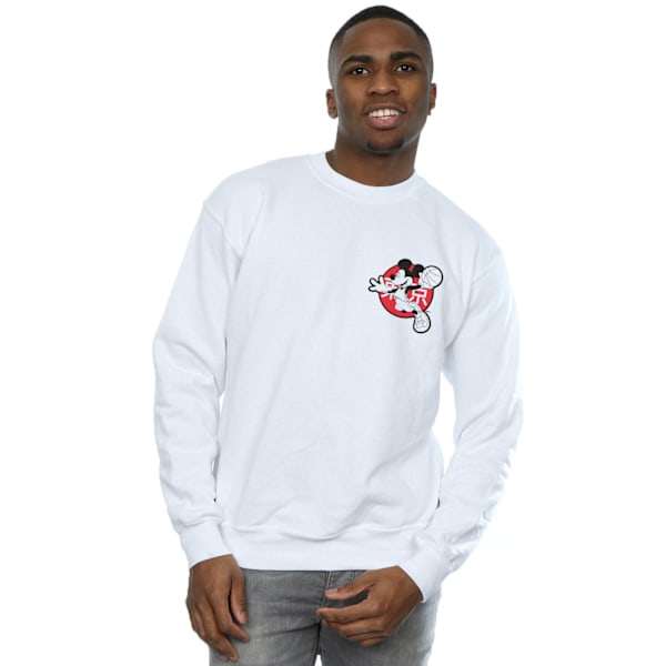 Disney Herr Mickey Mouse Dunking Sweatshirt S Vit White S