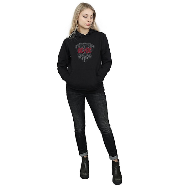 AC/DC Dam/Kvinnor Svart Ice Bomull Hoodie L Svart Black L