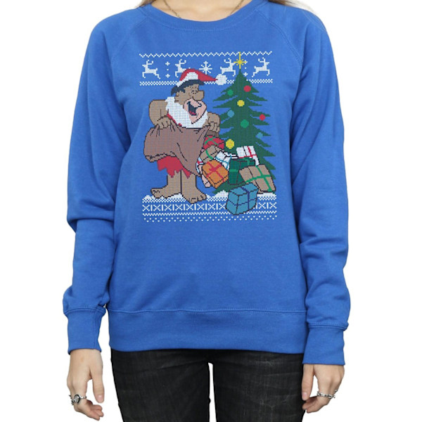 The Flintstones Dam/Damer Jul Fair Isle Sweatshirt XL Royal Blue XL