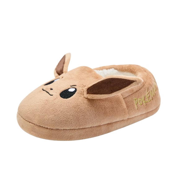 Pokemon Flickor Eevee 3D Tofflor 1 UK Barn Brun Brown 1 UK Child