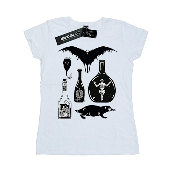 Fantastiska vidunder Kvinnors/Damers Enkla Ikoner Bomull T-shirt S Vit White S