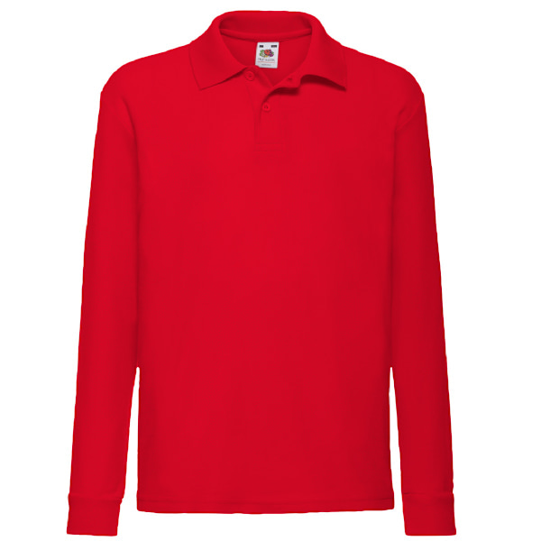 Fruit Of The Loom Barnkläder Långärmad 65/35 Pique Polo / Barn Polotröjor (2-pack) 5-6 Röd Red 5-6