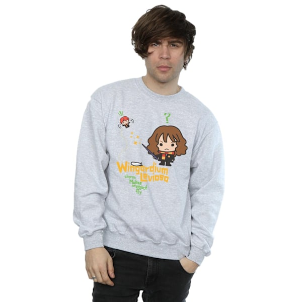 Harry Potter Mens Hermione Granger Wingardium Leviosa Junior Sweatshirt S Sports Grey Sports Grey S