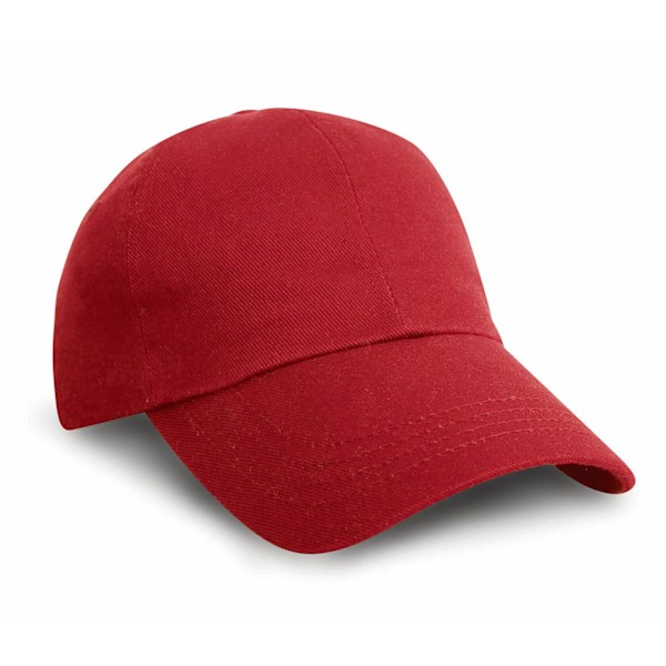 Result Unisex Lågprofil Tung Borstad Bomulls Basebollkeps En Red One Size