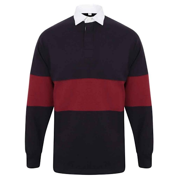 Front Row Unisex Panelad Rugbytröja M Marinblå/Vinröd Navy/Burgundy M