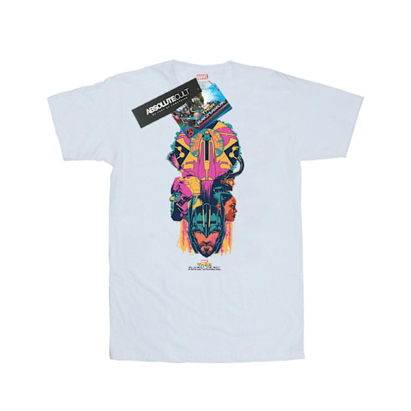 Marvel Dam/Kvinnor Thor Ragnarok Karaktär Totem Bomull Pojkvän T-shirt White M