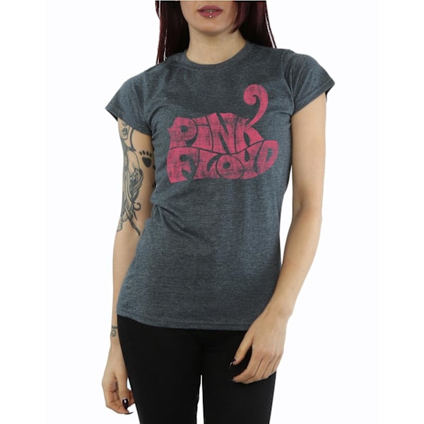 Pink Floyd Dam/Kvinnor Retro Logo Bomull T-Shirt XL Mörk Heather Dark Heather XL