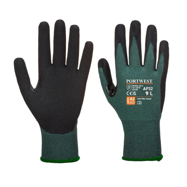 Portwest Unisex Adult AP32 Dexti Pro Cut Resistant Glove M Blac Black/Grey M