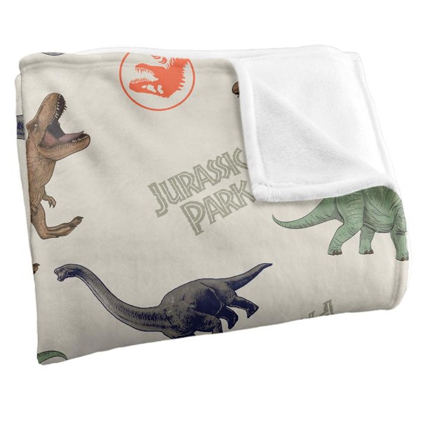 Jurassic Park Filt med All-Over-Tryck One Size Flerfärgad Multicoloured One Size