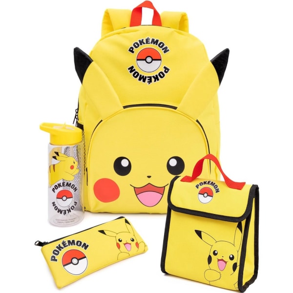 Pokemon Pikachu Lunchväska och Ryggsäck Set (Pack med 4) One Size Yellow One Size