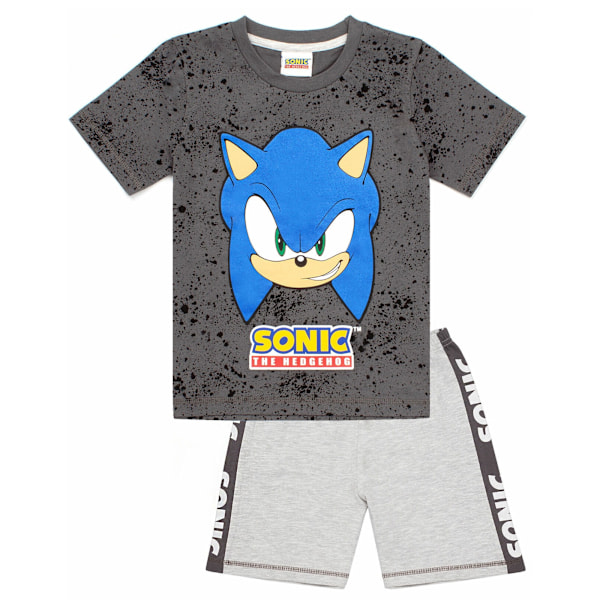 Sonic The Hedgehog Boys Gaming Short Pyjama Set 7-8 Years Grey Grey 7-8 Years