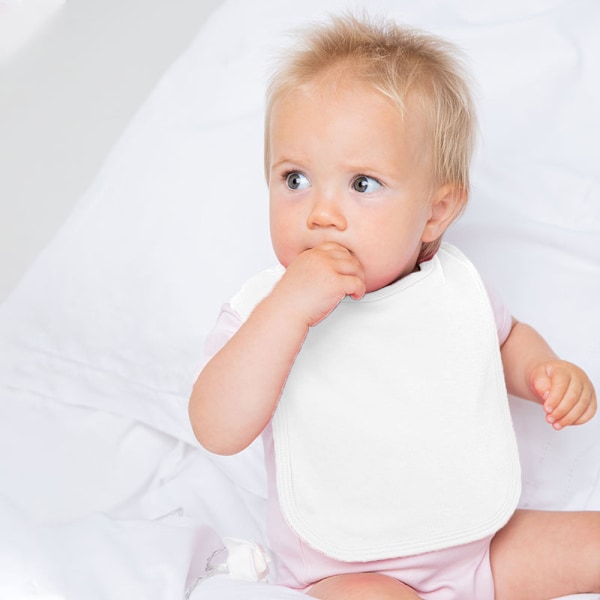 Larkwood Baby Unisex Enfärgad & Kontrast Haklapp En Storlek Vit White One Size