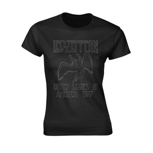 Led Zeppelin dam/dam USA 1977 T-shirt XL svart Black XL