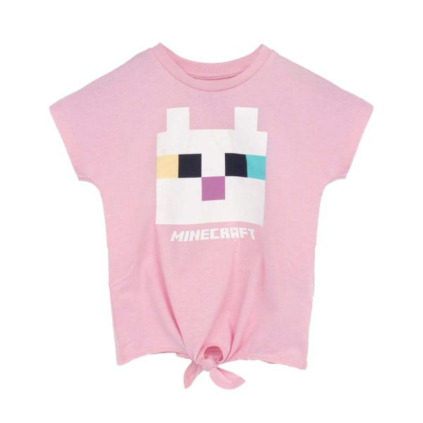 Minecraft Girls Cat Twisted Knot Front T-shirt 11-12 Years Pink Pink/White 11-12 Years
