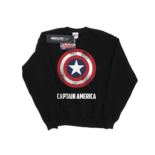 Marvel Girls Captain America Shield Text Sweatshirt 5-6 år B Black 5-6 Years