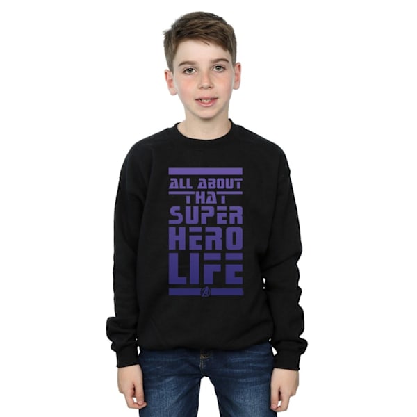 Marvel Boys Avengers Endgame Superhero Life Sweatshirt 7-8 år Black 7-8 Years