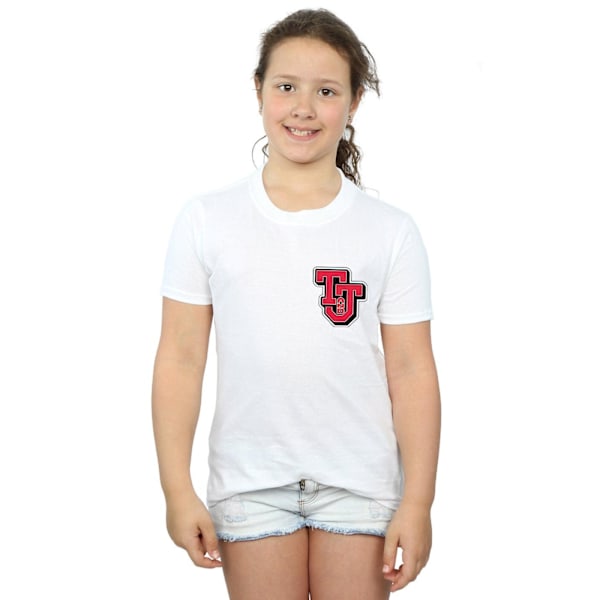 Tom And Jerry Girls Collegiate Logo Bomull T-shirt 5-6 år Vit White 5-6 Years