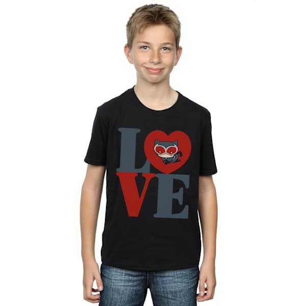 DC Comics Boys Chibi Catwoman Love T-Shirt 12-13 år Svart Black 12-13 Years