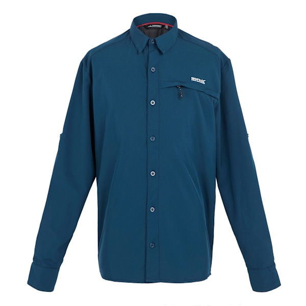 Regatta Herr Enfärgad Packaway Långärmad Reseskjorta S Moonlig Moonlight Denim S