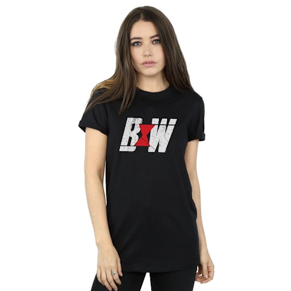 Marvel Womens/Ladies Black Widow Movie Initial Logo Cotton Boyf Black XXL